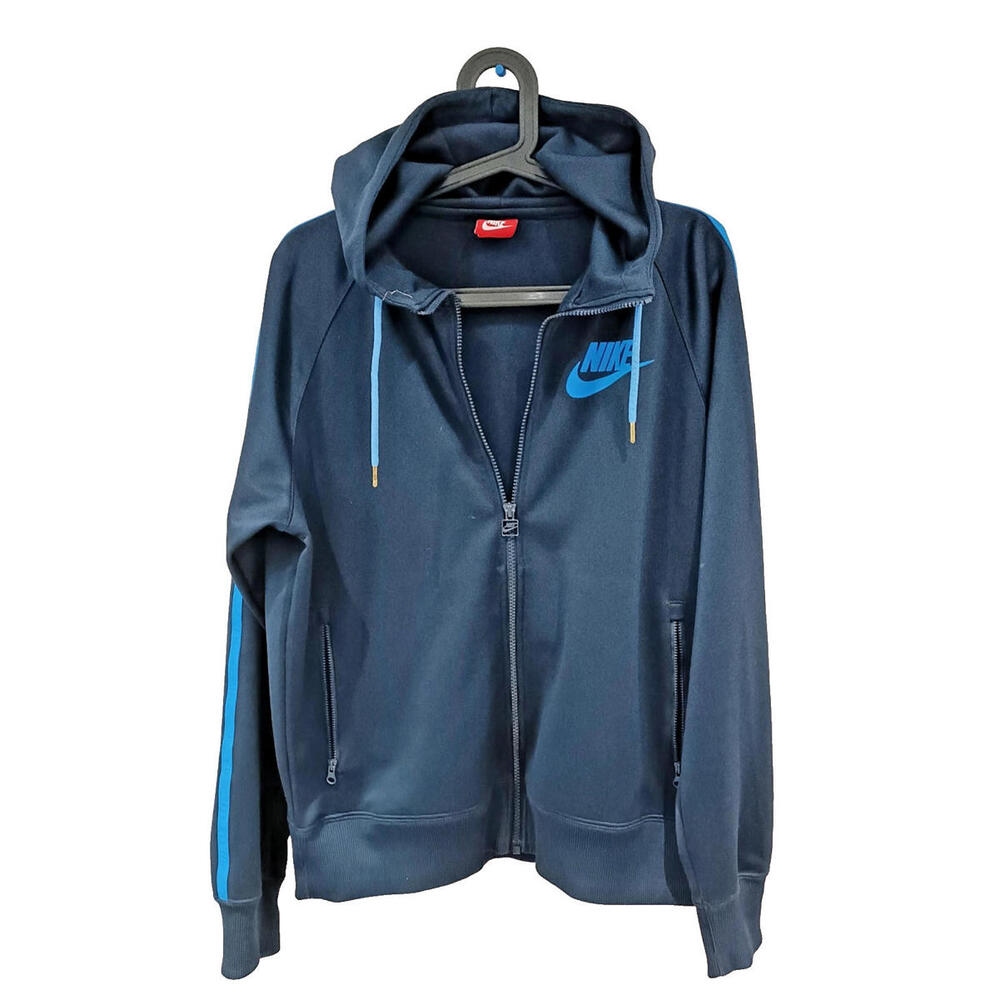 Nike Hoodie Men M Blue Long Sleeve Active Logo Regular M7
